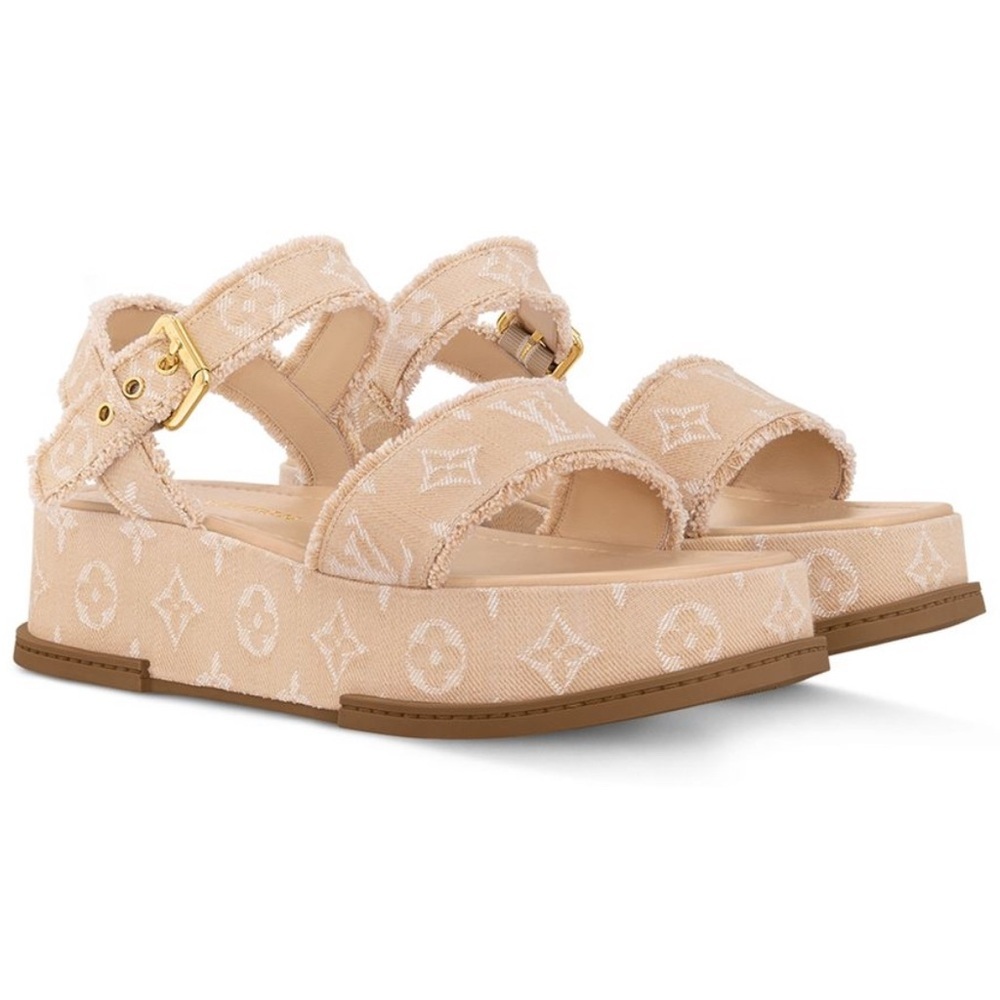 NWOT - Louis Vuitton Maya Flatform Sandals - Pink